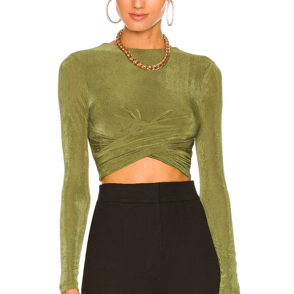 Significant Other "Texas" Khaki Twist Crop Top Sz 8 Retails $195 - Picture 1 of 7